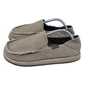 Blue Fin Shoes Mens Size 9 Baja Tan Fabric Loafers